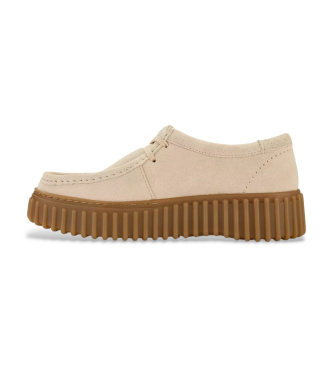 Clarks Sapatos de couro bege Torhill Bee