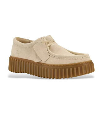 Clarks Sapatos de couro bege Torhill Bee