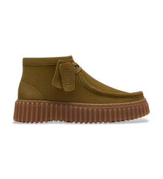 Clarks Sapatos de couro Torhill Moss verde