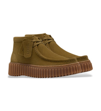 Clarks Sapatos de couro Torhill Moss verde