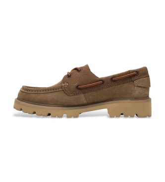 Clarks Scarpe Cleyhill Boat in pelle beige
