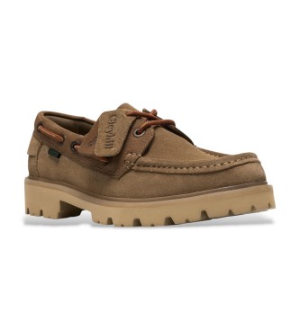 Clarks Scarpe Cleyhill Boat in pelle beige