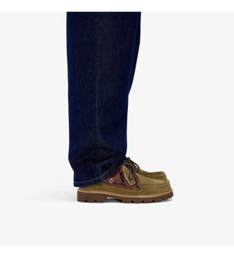 Clarks Usnjeni čevlji Cleyhill Boat rjava zelenkasto rjava