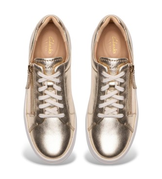 Clarks Hollyrose Zip Gold Leder Hausschuhe