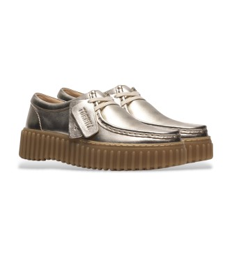 Clarks Sapatos Torhill Bee em pele dourada