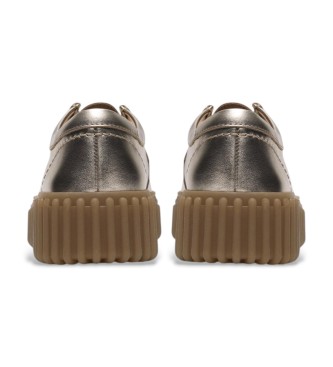 Clarks Sapatos Torhill Bee em pele dourada