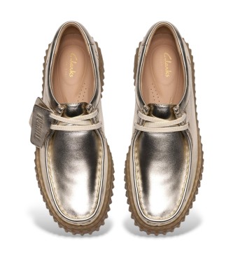 Clarks Sapatos Torhill Bee em pele dourada