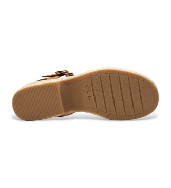 Clarks Skórzane sandały Coledale Strap w kolorze brązowym