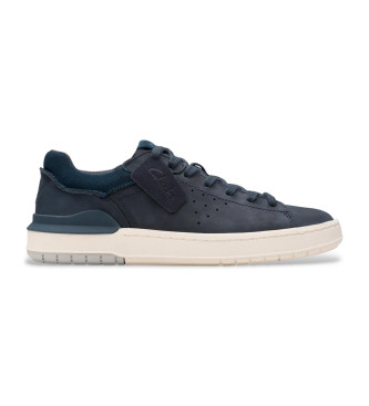 Clarks Courtlite2 Run tnis de couro azul-marinho