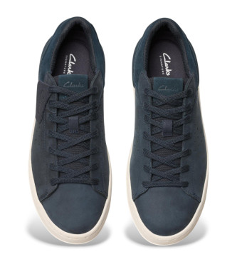 Clarks Courtlite2 Run tnis de couro azul-marinho