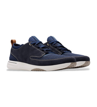 Clarks Sapatilhas de couro Easeway Sport azul-marinho