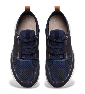 Clarks Sapatilhas de couro Easeway Sport azul-marinho