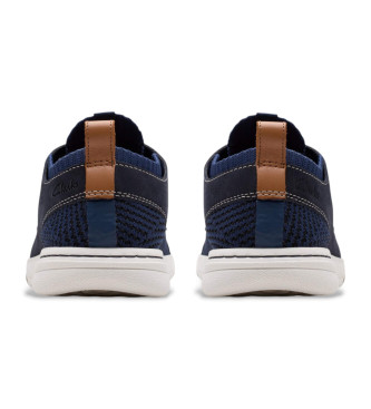 Clarks Sapatilhas de couro Easeway Sport azul-marinho