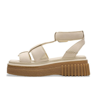 Clarks Evamar Sun Creme weie Ledersandalen