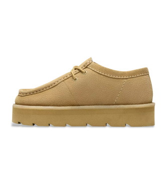Clarks Beige Saltway Border Loafers i mocka