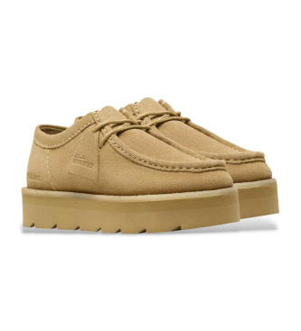 Clarks Beige Saltway Border Loafers i mocka