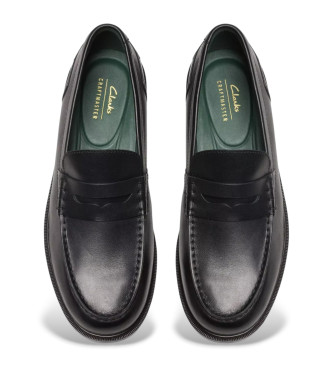 Clarks Mocasines de piel Craft James Lo Loafer negro