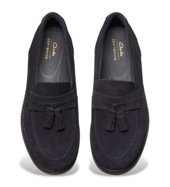 Clarks CraftArlo Step Mokassins aus navyfarbenem Leder