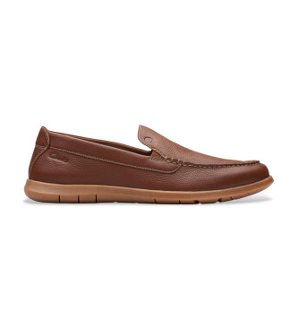 Clarks Flexway Step Leather Moccasins brown