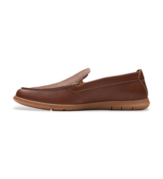 Clarks Flexway Step Leather Moccasins brown