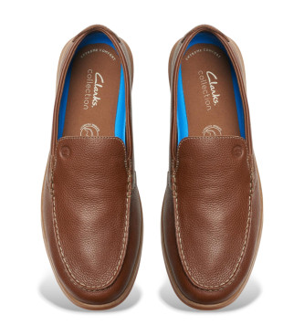 Clarks Flexway Step Leather Moccasins brown