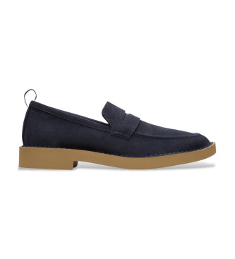 Clarks Skórzane mokasyny Martock Lo navy