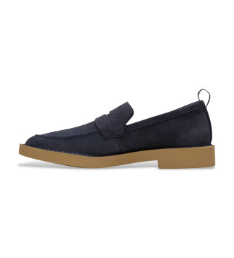 Clarks Skórzane mokasyny Martock Lo navy