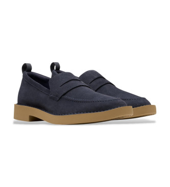 Clarks Skórzane mokasyny Martock Lo navy