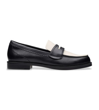 Clarks Usnjeni mokasini Straven Edge črne barve