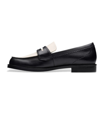 Clarks Usnjeni mokasini Straven Edge črne barve