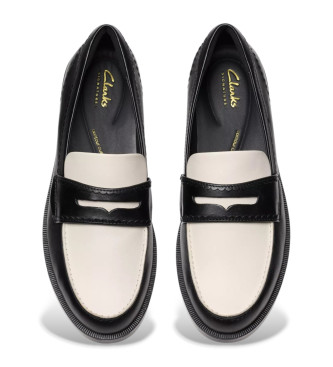 Clarks Usnjeni mokasini Straven Edge črne barve