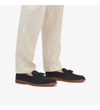Clarks Mocassini in pelle con nappe Torford blu navy