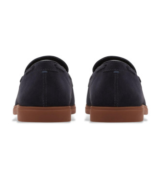 Clarks Mocassini in pelle con nappe Torford blu navy