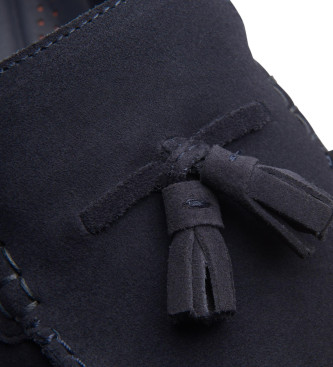 Clarks Mocassini in pelle con nappe Torford blu navy