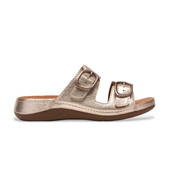 Clarks Sand�lias Cecily Step em pele dourada