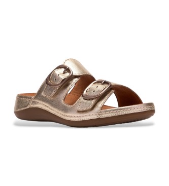 Clarks Sand�lias Cecily Step em pele dourada