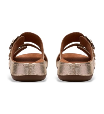Clarks Sand�lias Cecily Step em pele dourada