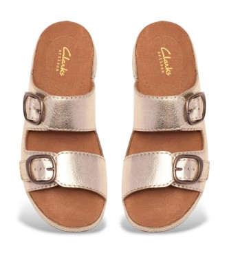 Clarks Sand�lias Cecily Step em pele dourada