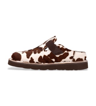 Clarks Brązowe skórzane chodaki Solsbury