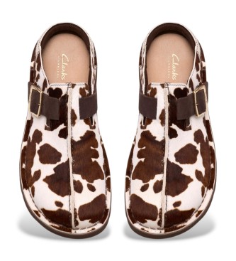 Clarks Brązowe skórzane chodaki Solsbury