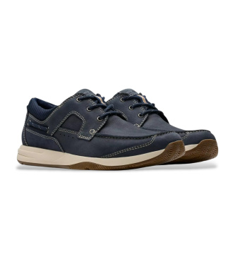 Clarks Sailview Lace leren bootschoenen marine