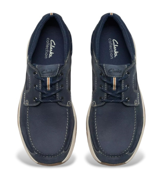 Clarks Sailview Lace leren bootschoenen marine
