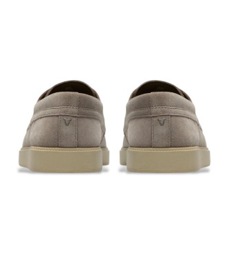 Clarks Skórzane łodzie Lockford w kolorze szarym