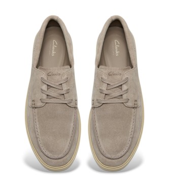 Clarks Skórzane łodzie Lockford w kolorze szarym