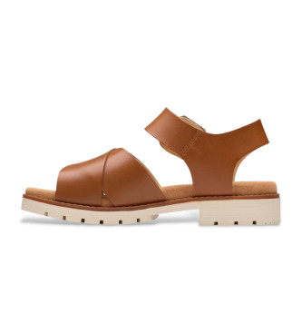 Clarks Brune Orinoco Cross-sandaler i lder