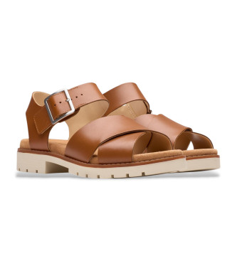 Clarks Brune Orinoco Cross-sandaler i lder