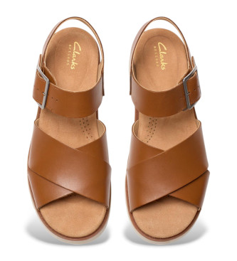 Clarks Brune Orinoco Cross-sandaler i lder