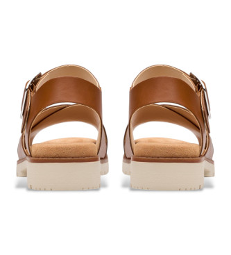 Clarks Brune Orinoco Cross-sandaler i lder