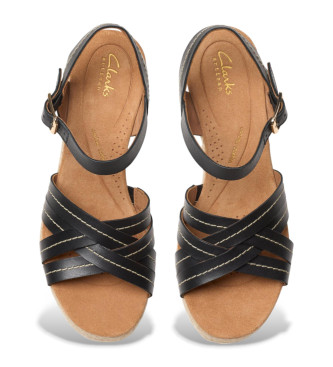Clarks Sabina Riemchensandalen aus Leder schwarz