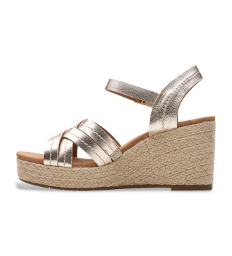 Clarks Sabina Riemchensandalen aus goldenem Leder